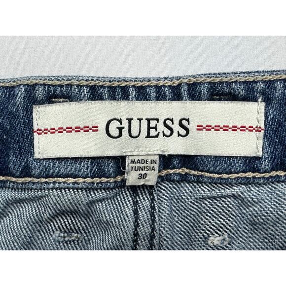 Guess Men's Regular Drake Tapered Leg Blue Denim Jeans - Size 30 (31x30.5) - Picture 3 of 6